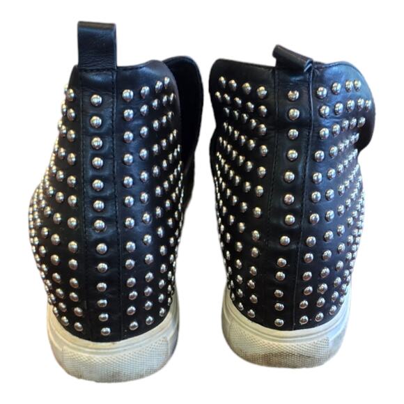 Steven By Steve‎ Madden Women's CHLOEY Sneaker, Black Leather, Size  8.5 - Picture 4 of 9